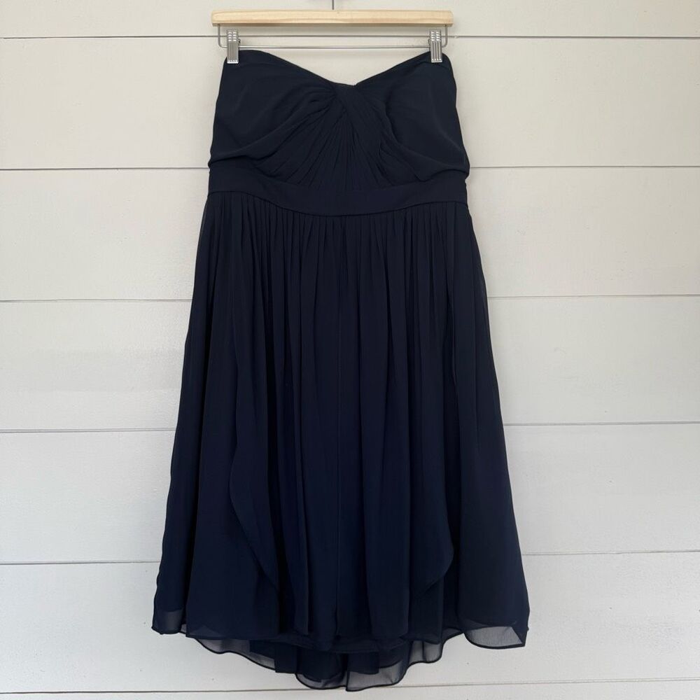 Jenny Yoo Women’s 16 Keira Navy Luxe Chiffon Dress new